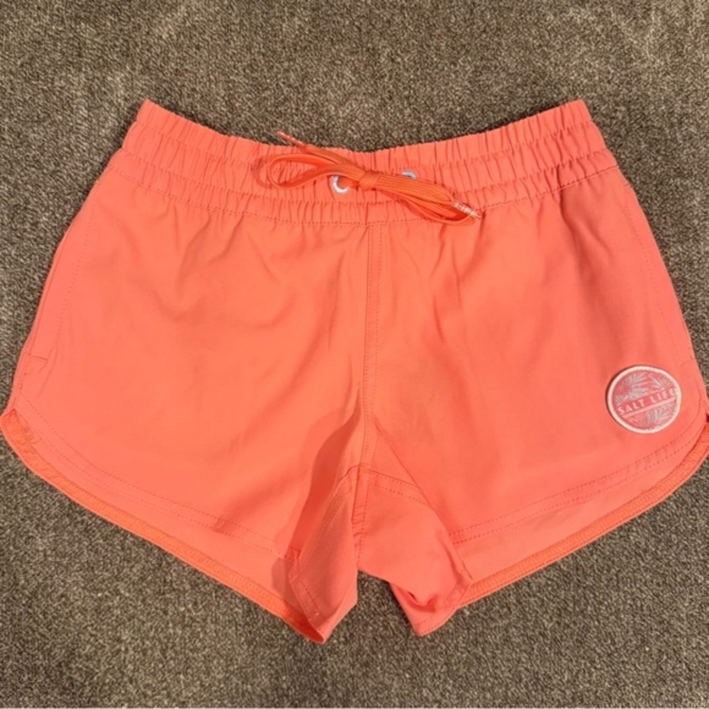 NWT Salt Life Performance SLX-QD youth coral aqua trunks size medium